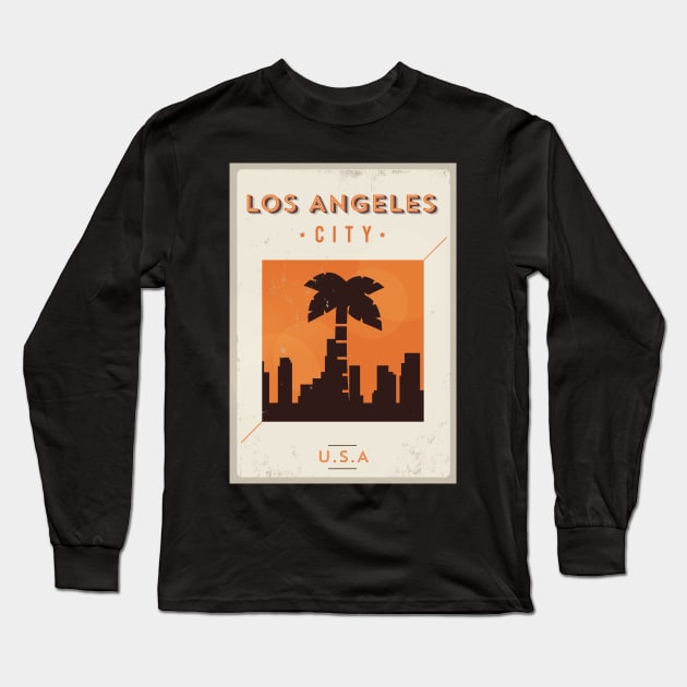 Los Angeles Poster Design Long Sleeve T-Shirt by kursatunsal